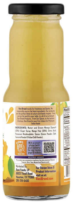 Rani Raw Mango 6.7 fl oz (200 ml) Glass Bottle, Pack of 6 ~ Indian Fruit Beverage | Vegan | Gluten Free | NON-GMO | Indian Origin