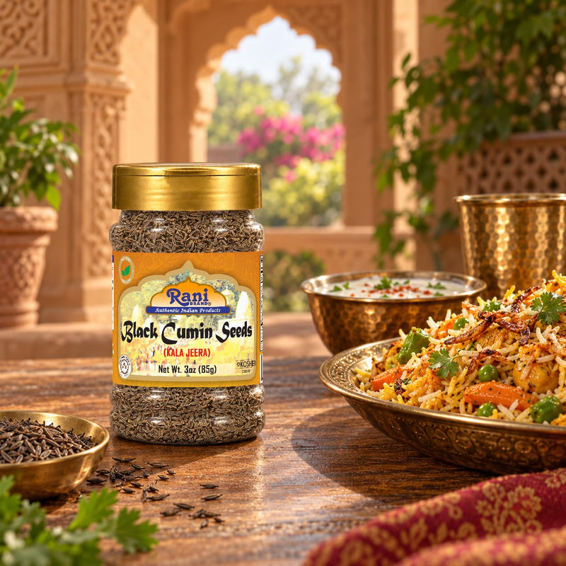 Rani Black Cumin Seeds (Kala Jeera / Bunium Bulbocastanum) 3oz (85g) PET Jar ~ All Natural | Gluten Friendly | NON-GMO | Kosher | Vegan | Indian Origin