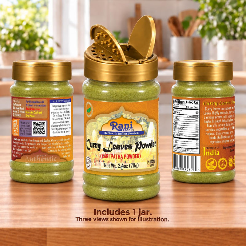 Rani Curry Leaves Powder (Kari Neem Patha) Indian Spice 2.4oz (70g) ~ All Natural | Vegan | Gluten Friendly | NON-GMO | Indian Origin