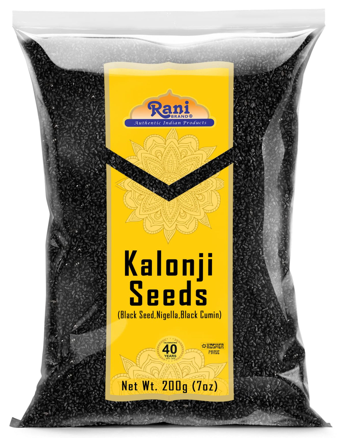 Rani Kalonji (Black Seed, Nigella Sativa, Black Cumin) Seeds 7oz (200g) All Natural ~ Gluten Friendly | Non-GMO | Vegan | Indian Origin, image size:1200x1518