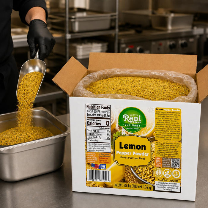 Rani Lemon Pepper Powder (Zesty Citrus Pepper Blend) 400oz (25lbs) 11.34kg Bulk Box ~ Gluten Free | NON-GMO | Kosher | Vegan | Product of USA