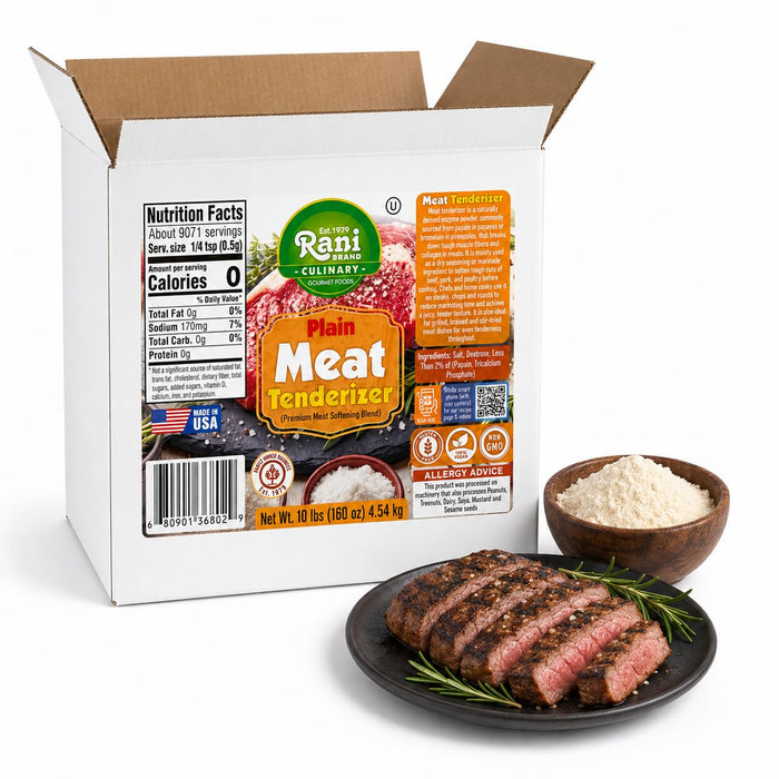 Rani Plain Meat Tenderizer (Premium Meat Softening Blend) 160oz (10lbs) 4.54kg Bulk Box ~ Gluten Free | NON-GMO | Kosher | Vegan | Product of USA