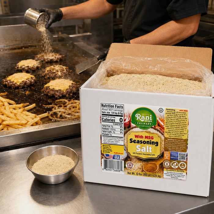 Rani Seasoning Salt with MSG (All Purpose Seasoning Salt) 160oz (10lbs) 4.54kg Bulk Box ~ Gluten Free | NON-GMO | Kosher | Vegan | Sodium Free | Product of USA