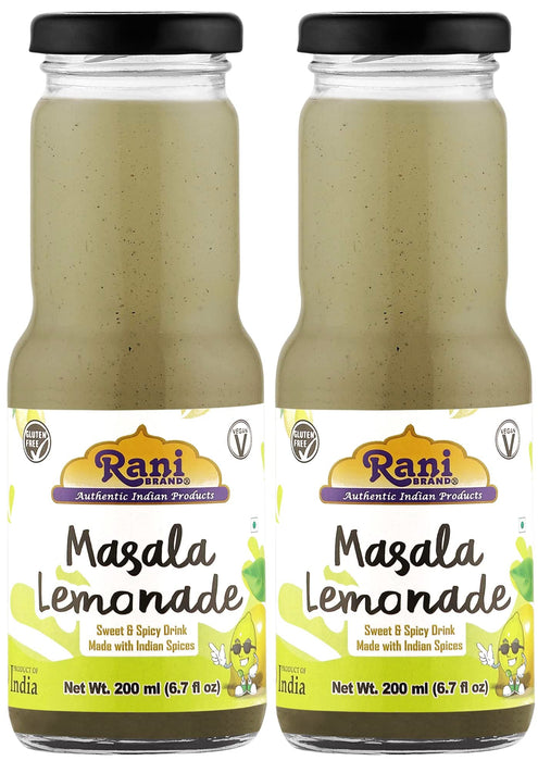 Rani Masala Lemonade 6.7 fl oz (200 ml) Glass Bottle, Pack of 2 ~ Indian Fruit Beverage | Vegan | Gluten Free | NON-GMO | Indian Origin