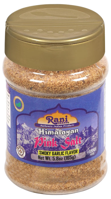 Rani Himalayan Pink Salt Smokey Garlic Flavor (84 Essential Trace Minerals) 5.8oz (164g) PET Jar ~ All Natural | Vegan | Gluten Friendly | NON-GMO | Indian Origin