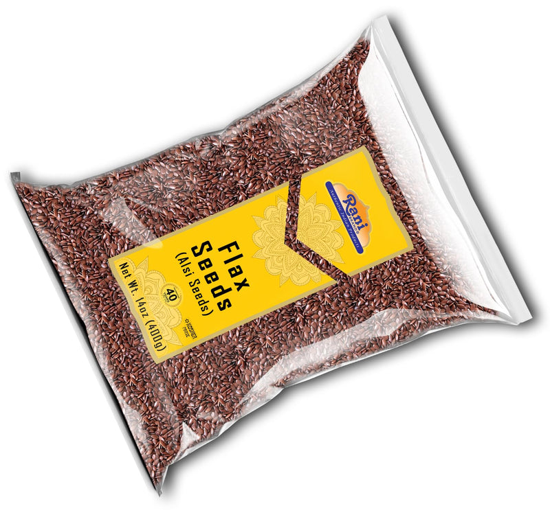 Rani Flax Seeds Whole Raw (Alsi, Linum usitatissimum) 14oz (400g) All Natural ~ Gluten Friendly  | NON-GMO | Kosher | Vegan | Indian Origin
