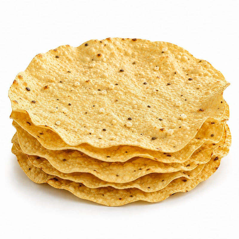 Rani Pappadums (Indian Lentil Wafer Snack) Garlic Papad 7oz (200g) Approximately 15pc, 7 inches ~ All Natural | Gluten Friendly | NON-GMO | Vegan | Indian Origin