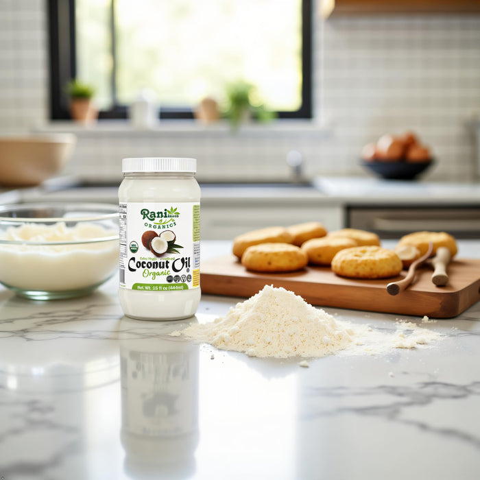 Rani Organic Extra Virgin Coconut Oil, Unrefined 15 fl oz (444ml) Cold Pressed, NON-GMO | Gluten Free | Kosher | Vegan | 100% Natural | Packed in USA | USDA Certified Organic