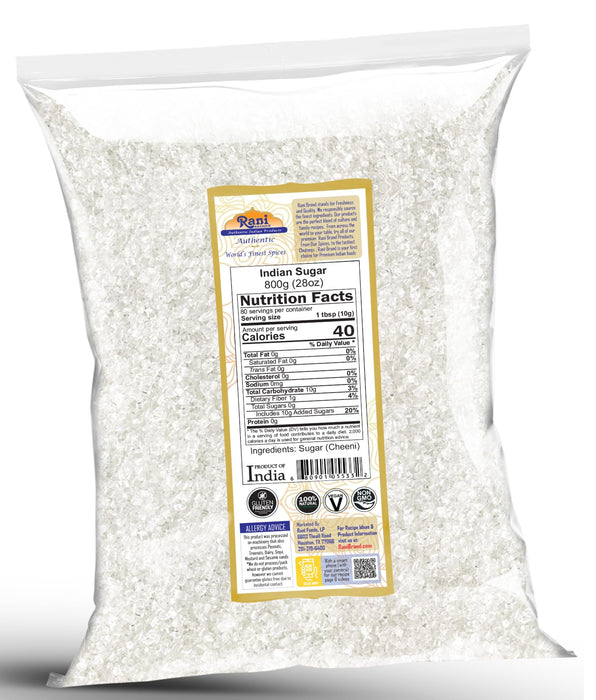 Rani Indian Sugar Khand (Khandsari) 28oz (800g) ~ All Natural | Gluten Friendly | No Colors | Vegan | Kosher | Indian Origin