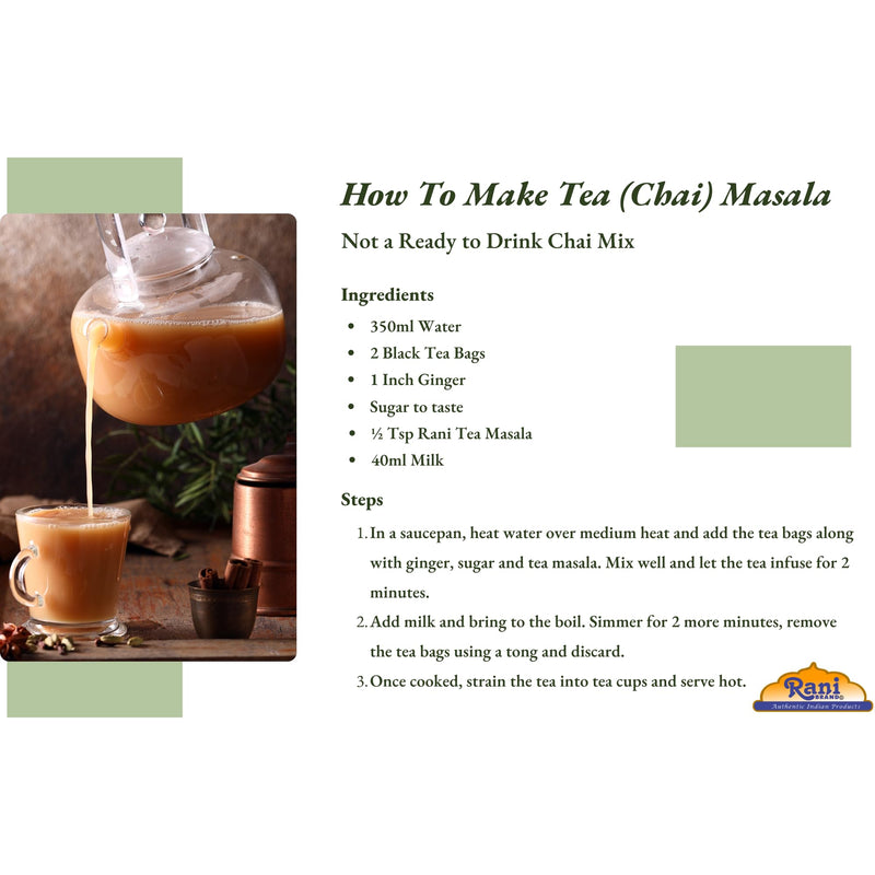 Rani Tea (Chai) Masala 16oz (1lb) 454g Bulk PET Jar ~ All Natural | Vegan | Gluten Friendly | Salt & Sugar Free | NON-GMO | Kosher | No Colors | Indian Origin