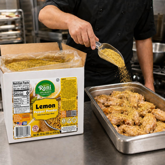 Rani Lemon Pepper Powder (Zesty Citrus Pepper Blend) 160oz (10lbs) 4.54kg Bulk Box ~ Gluten Free | NON-GMO | Kosher | Vegan | Product of USA