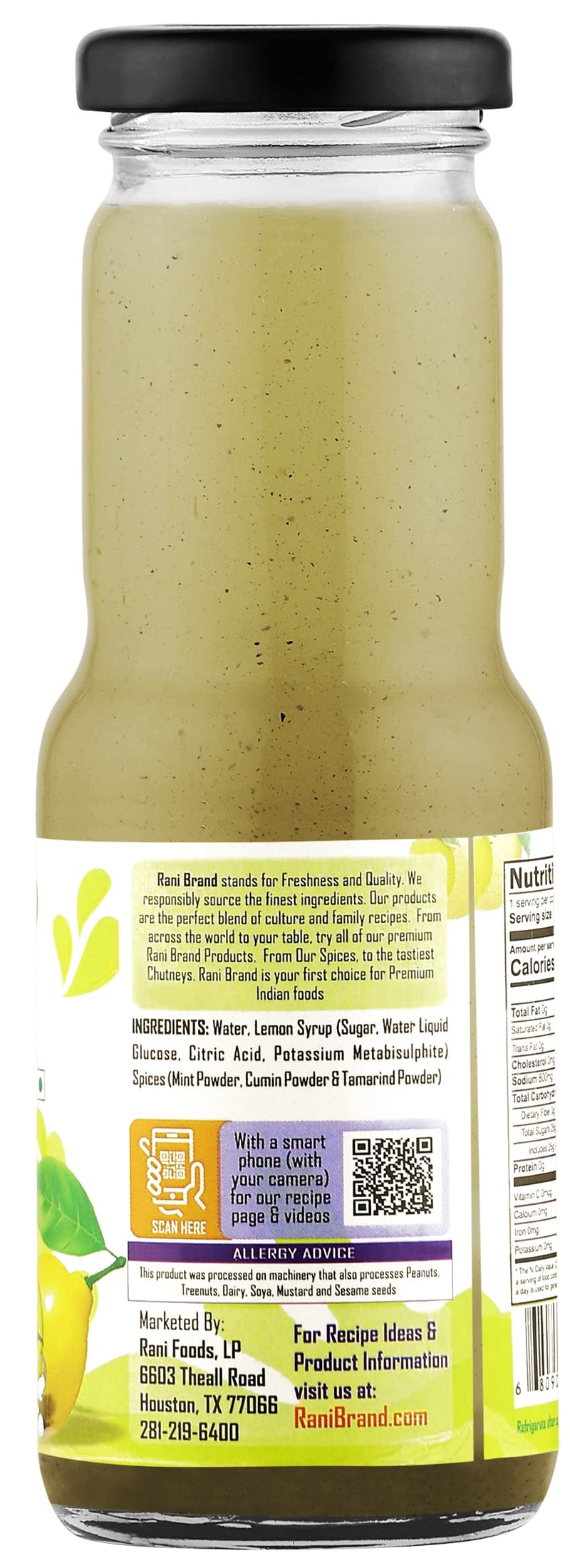 Rani Masala Lemonade 6.7 fl oz (200 ml) Glass Bottle, Pack of 6 ~ Indian Fruit Beverage | Vegan | Gluten Free | NON-GMO | Indian Origin