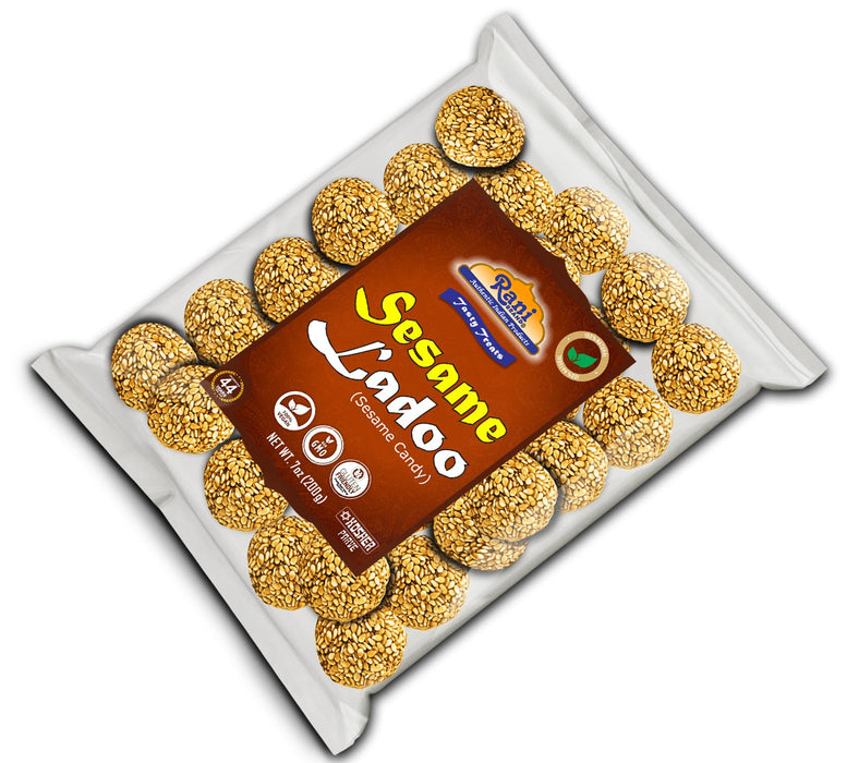 Rani Sesame Ladoo (Round Sesame Brittle Candy) 7oz (200g) x Pack of 20 ~ All Natural | Vegan | No colors | Gluten Friendly | Indian Origin (Copy)