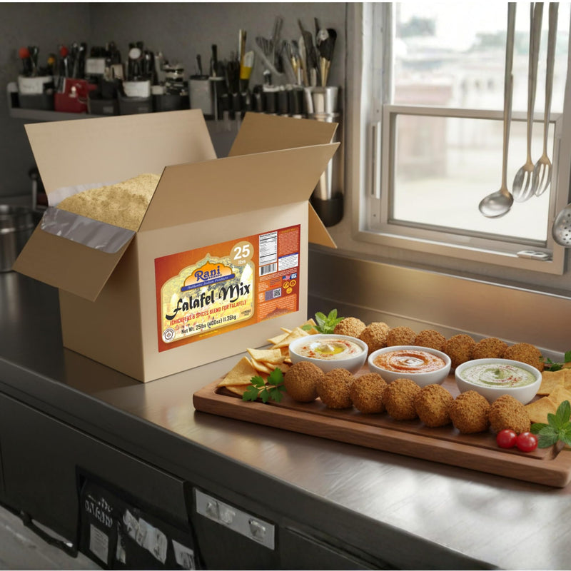 Rani Falafel Mix (Chickpeas & Spices Blend for Falafel) 400oz (25lbs) 11.36kg Bulk Box ~ Gluten Friendly | NON-GMO | Kosher | Product of USA
