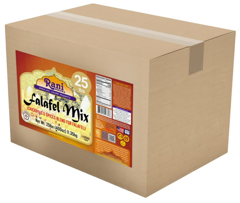 Rani Falafel Mix (Chickpeas & Spices Blend for Falafel) 400oz (25lbs) 11.36kg Bulk Box ~ Gluten Friendly | NON-GMO | Kosher | Product of USA