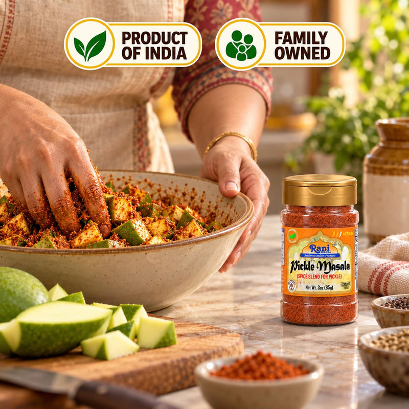 Rani Pickle (Achar) Masala Natural Indian Spice Blend 3oz (85g) PET Jar ~ All Natural | Vegan | Gluten Friendly | NON-GMO | No colors | Indian Origin