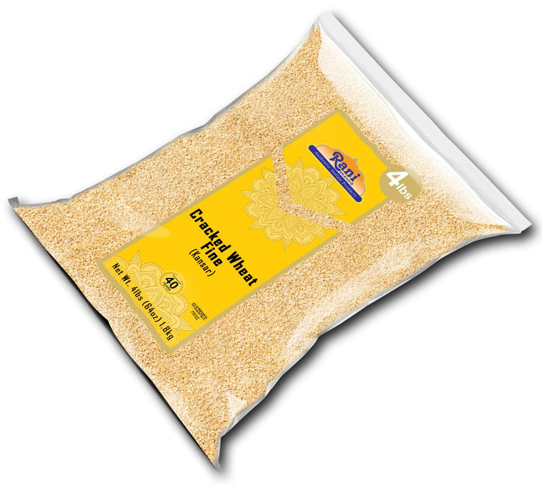 Rani Cracked Wheat Fine (Kansar, Bulgur, Similar to Wheat #1) 4lb (64oz) Bulk ~ All Natural | Vegan | No Colors | NON-GMO | Kosher | Indian Origin