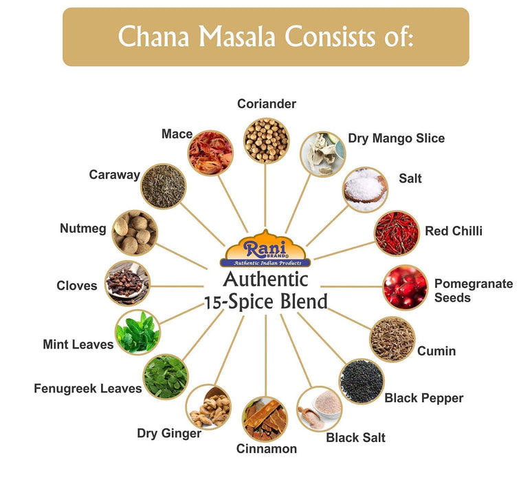 Rani Chana Masala (Garbanzo Curry 15-Spice Blend) 3.5oz (100g) PET Jar, Pack of 12 ~ All Natural | Vegan | No Colors | Gluten Friendly | NON-GMO | Kosher | Indian Origin