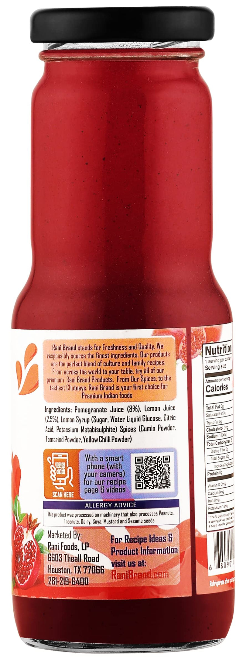 Rani Pomegranate Juice 6.7 fl oz (200 ml) Glass Bottle, Pack of 2 ~ Indian Fruit Beverage | Vegan | Gluten Free | NON-GMO | Indian Origin