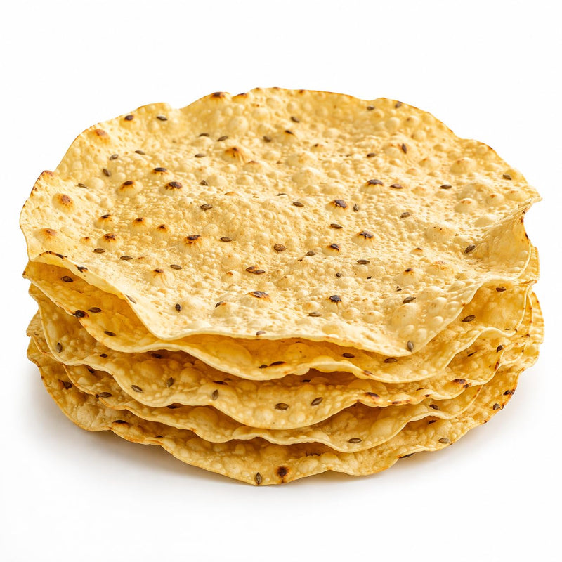 Rani Pappadums (Indian Lentil Wafer Snack) Jeera (Cumin) Papad 7oz (200g) Approximately 15pc, 7 inches, Pack of 2 ~ All Natural | Gluten Friendly
