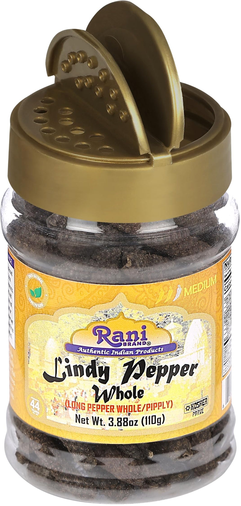 Rani Lindy Pepper Whole (Long Pepper, Piper Longum, Pipli) 3.88oz (110g) PET Jar ~ All Natural | Gluten Friendly | NON-GMO | Kosher | Vegan | Indian Origin