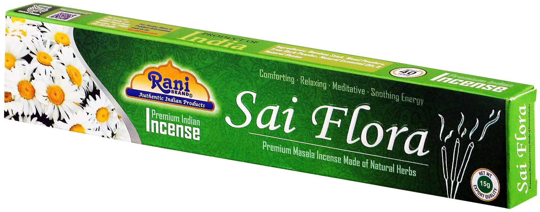 Rani Sai Flora Incense (Premium Masala Incense Made of Natural Herbs) 15g x 10 Packets ~ Total of 100 Incense sticks | For Puja Purposes | Indian Origin