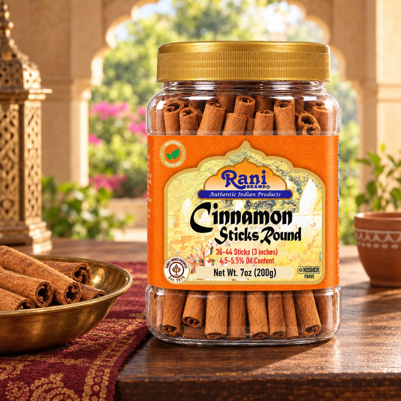 Rani Cinnamon Sticks 7oz (200g) PET Jar - 36-44 Sticks - Strong Aroma, Perfect for Baking, Cooking & Beverages | 3+ Inches Length - Cassia Saigon Cinnamon from Vietnam | Kosher
