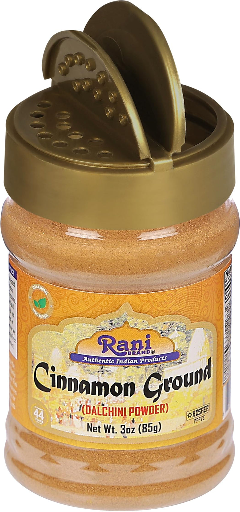 Rani Cinnamon Powder (Ground) Spice 3oz (85g) PET Jar ~ All Natural, Salt-Free | Vegan | No Colors | Gluten Friendly | NON-GMO | Kosher
