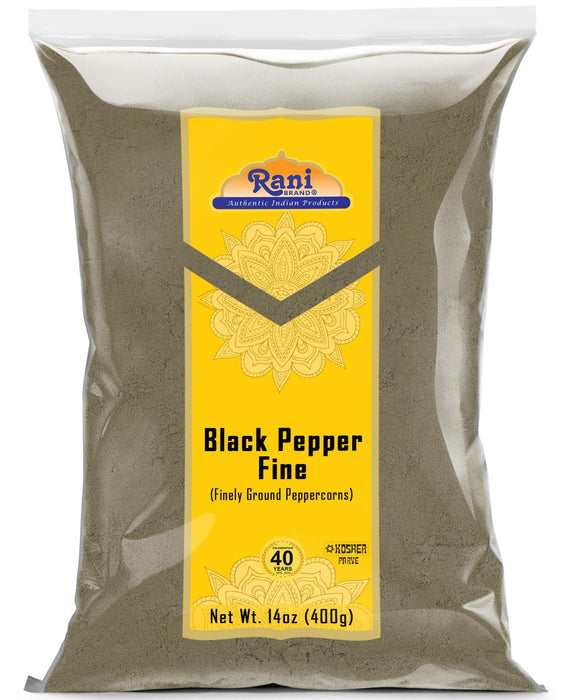 Rani Black Pepper Fine Powder 80 Mesh, 14oz (400g) ~ All Natural | Vegan | Gluten Friendly | NON-GMO | Kosher