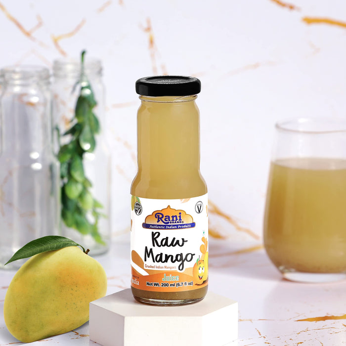 Rani Raw Mango 6.7 fl oz (200 ml) Glass Bottle, Pack of 6 ~ Indian Fruit Beverage | Vegan | Gluten Free | NON-GMO | Indian Origin