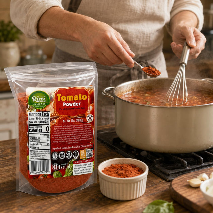 Rani Tomato Powder (Pure Dehydrated Tomato Base) 14oz (400g) ~ Gluten Free | NON-GMO | Kosher | Vegan | Sodium Free | Product of Israel