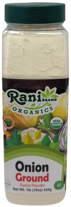 Rani Organic Ground Onion (Pyaaz Powder) 16oz (1lb) 454g PET Jar ~ All Natural | Gluten Friendly | Vegan | NON-GMO | Kosher | No Salt or fillers | Indian Origin | USDA Certified Organic