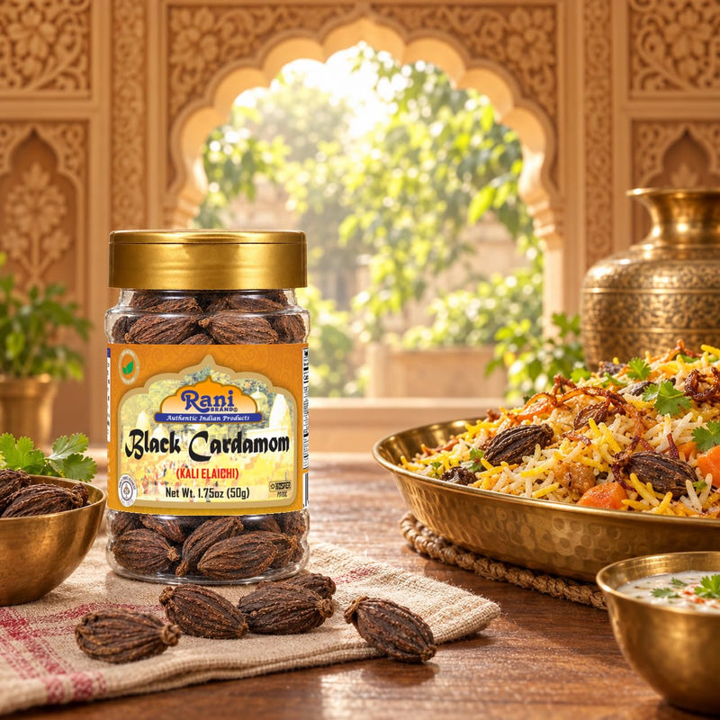 Rani Black Cardamom Pods (Kali Elachi) Whole Indian Spice 1.75oz (50g) PET Jar ~ Natural | Vegan | Gluten Friendly | NON-GMO | Kosher | Indian Origin