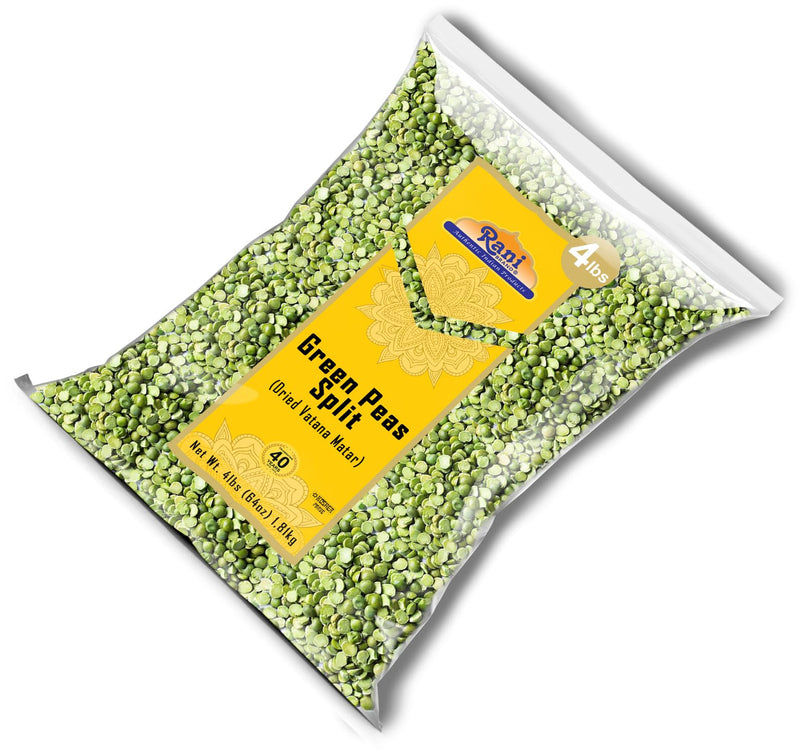 Rani Green Peas Split, Dried (Vatana, Matar) 64oz (4lbs) 1.81kg ~ All Natural | Kosher | Vegan | Gluten Friendly | Product of US