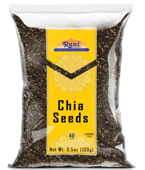 Rani Chia Seeds 3.5oz (100g) ~ All Natural | Vegan | Gluten Friendly | NON-GMO | Kosher | Indian Origin