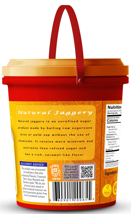Rani Natural Jaggery (Gujarati Soft Jaggery) 32oz (2lbs) 908g Bulk Bucket ~ Gluten Friendly | Vegan | NON-GMO | Kosher | No Salt or fillers | Indian Product