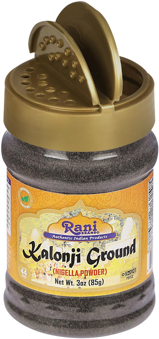 Rani Kalonji (Black Seed, Nigella Sativa, Black Cumin) Ground, Powder 3oz (85g) PET Jar ~ All Natural | Gluten Friendly | NON-GMO | Kosher | Vegan | Indian Origin