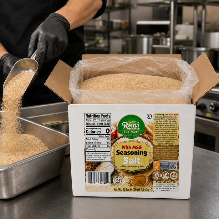 Rani Seasoning Salt with MSG (All Purpose Seasoning Salt) 400oz (25lbs) 11.34kg Bulk Box ~ Gluten Free | NON-GMO | Kosher | Vegan | Sodium Free | Product of USA