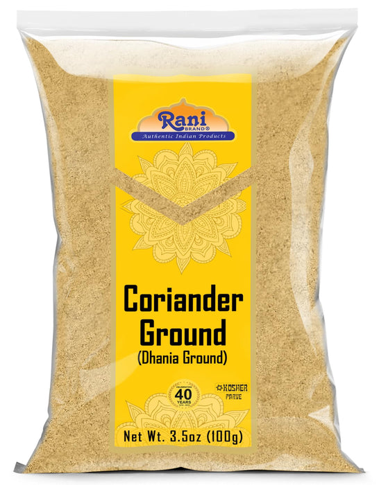 Rani Coriander Ground Powder (Indian Dhania) Spice 100g (3.5oz) ~ All Natural, Salt-Free | Vegan | No Colors | Gluten Friendly | NON-GMO | Kosher