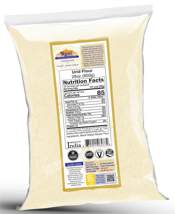 Rani Urid/Urad Flour (Black Matpe Beans Flour) 28oz (1.75lbs) 800g ~ All Natural | Vegan | Gluten Friendly | NON-GMO | Kosher | Indian Origin