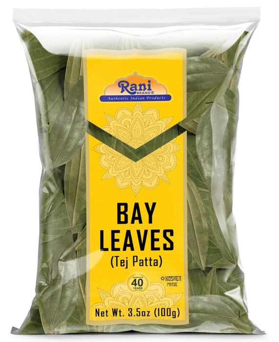 Rani Bay Leaf (Leaves) Whole Spice Hand Selected Extra Large 3.5oz (100g) ~ All Natural | Gluten Friendly | NON-GMO | Kosher | Vegan | Indian Origin (Tej Patta)