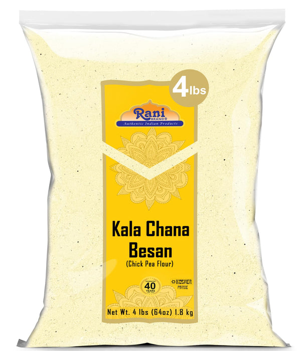 Rani Kala Chana Besan (Chick Peas Flour) 64oz (4lbs) 1.81kg Bulk ~ All Natural | Vegan | Gluten Friendly | NON-GMO | Kosher | Indian Origin