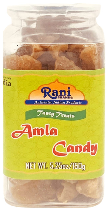 Rani Amla Candy 5.25oz (150g) Vacuum Sealed, Easy Open Top, Resealable Container ~ Indian Tasty Treats | Vegan | Gluten Friendly | NON-GMO | Indian Origin