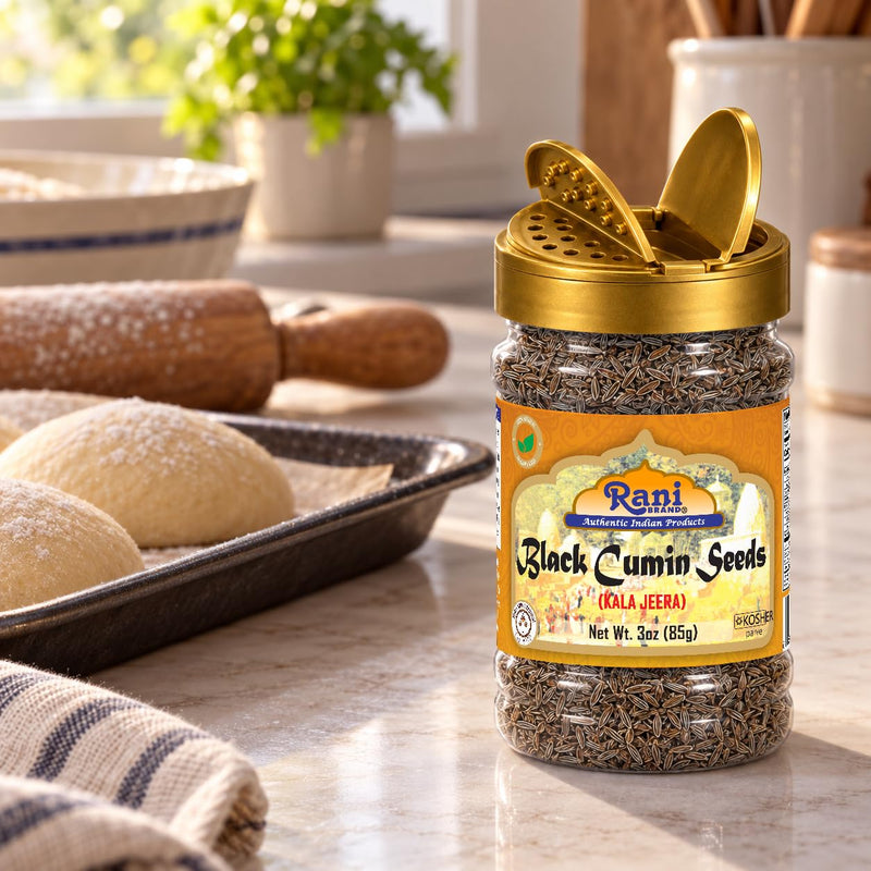 Rani Black Cumin Seeds (Kala Jeera / Bunium Bulbocastanum) 3oz (85g) PET Jar ~ All Natural | Gluten Friendly | NON-GMO | Kosher | Vegan | Indian Origin