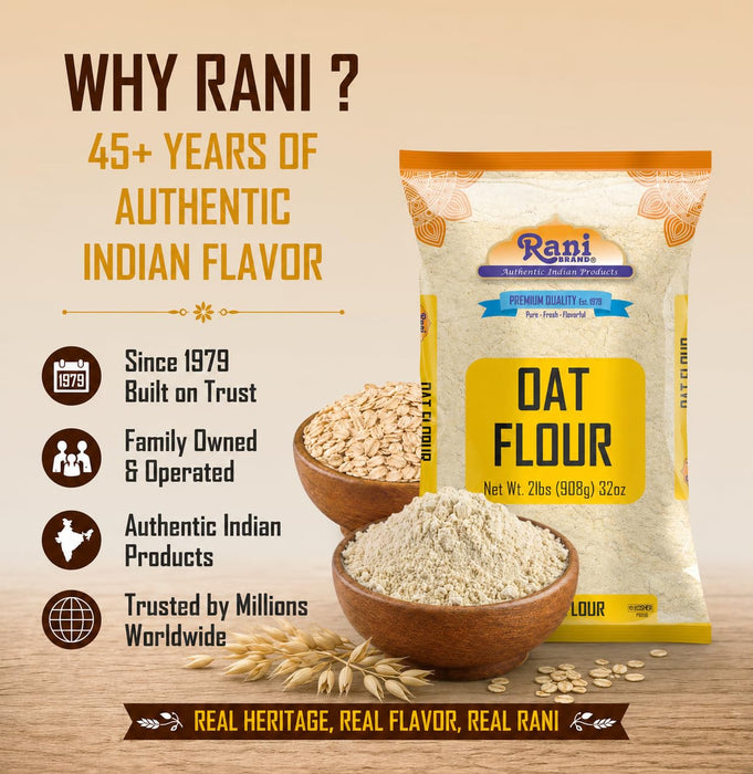 Rani Oat Flour 32oz (2lbs) 908g ~ All Natural | Gluten Free | NON-GMO | Kosher | Vegan | Product of USA