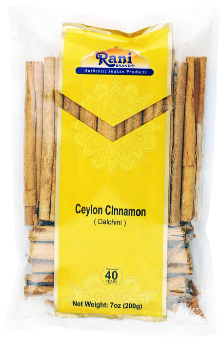 Rani Ceylon Cinnamon Sticks 7oz (200g) ~ 20-24 Sticks 5 Inches in Length, True Ceylon Cinnamon (Not Cassia) ~ All Natural | Vegan | No Colors | Gluten Friendly | NON-GMO | Indian Origin