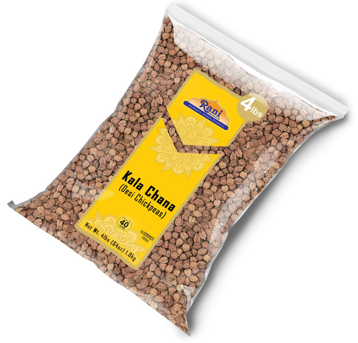 Rani Kala Chana (Desi Chickpeas Chana with skin) 64oz (4lbs) 1.81kg ~ All Natural | Gluten Friendly | NON-GMO | Vegan | Kosher | Indian Origin