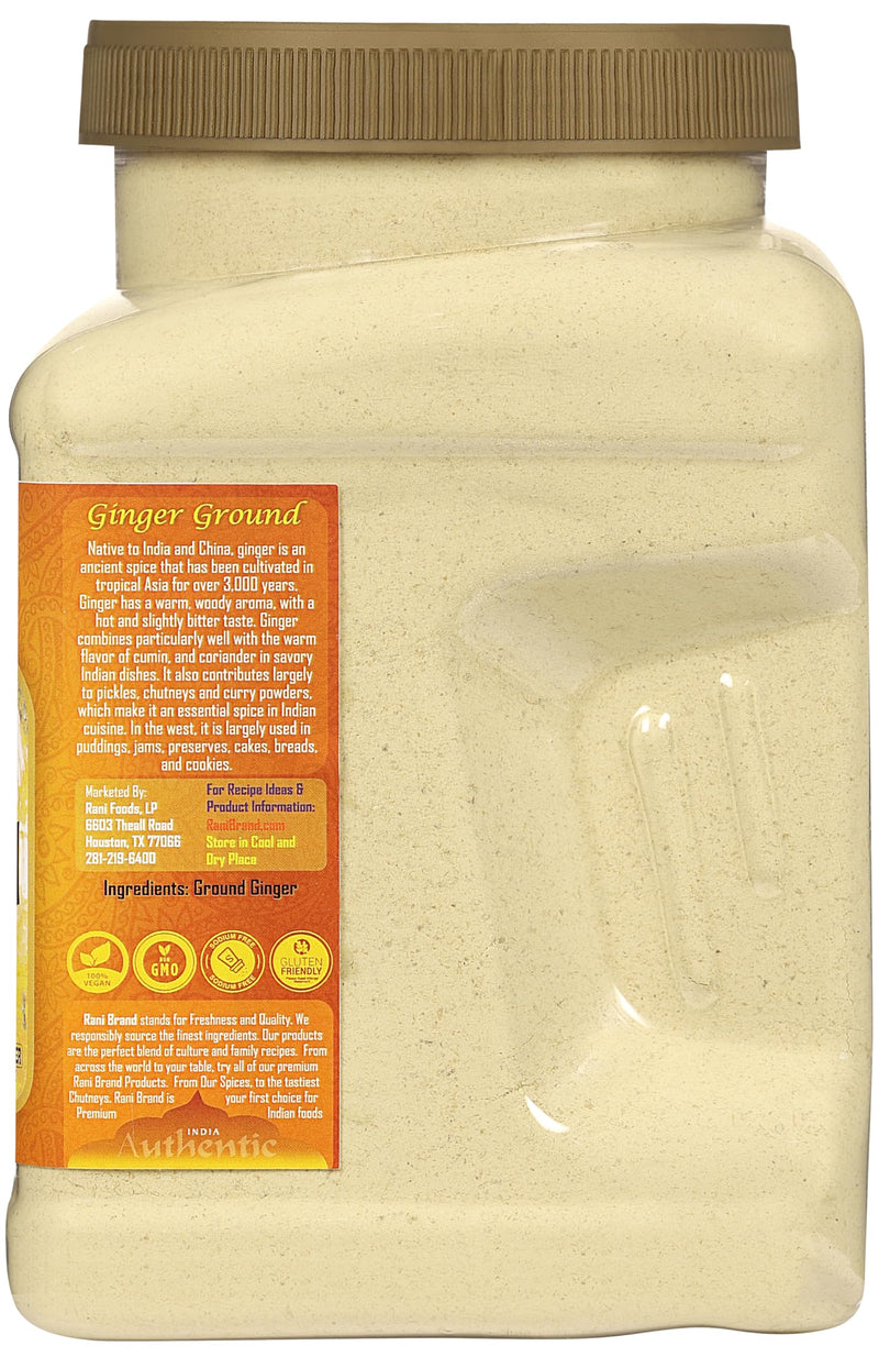 Rani Ginger (Adarak) Powder Ground, Spice 28oz (1.75lbs) 800g Bulk PET Jar ~ Natural | Vegan | Gluten Friendly | NON-GMO | Kosher | Indian Origin