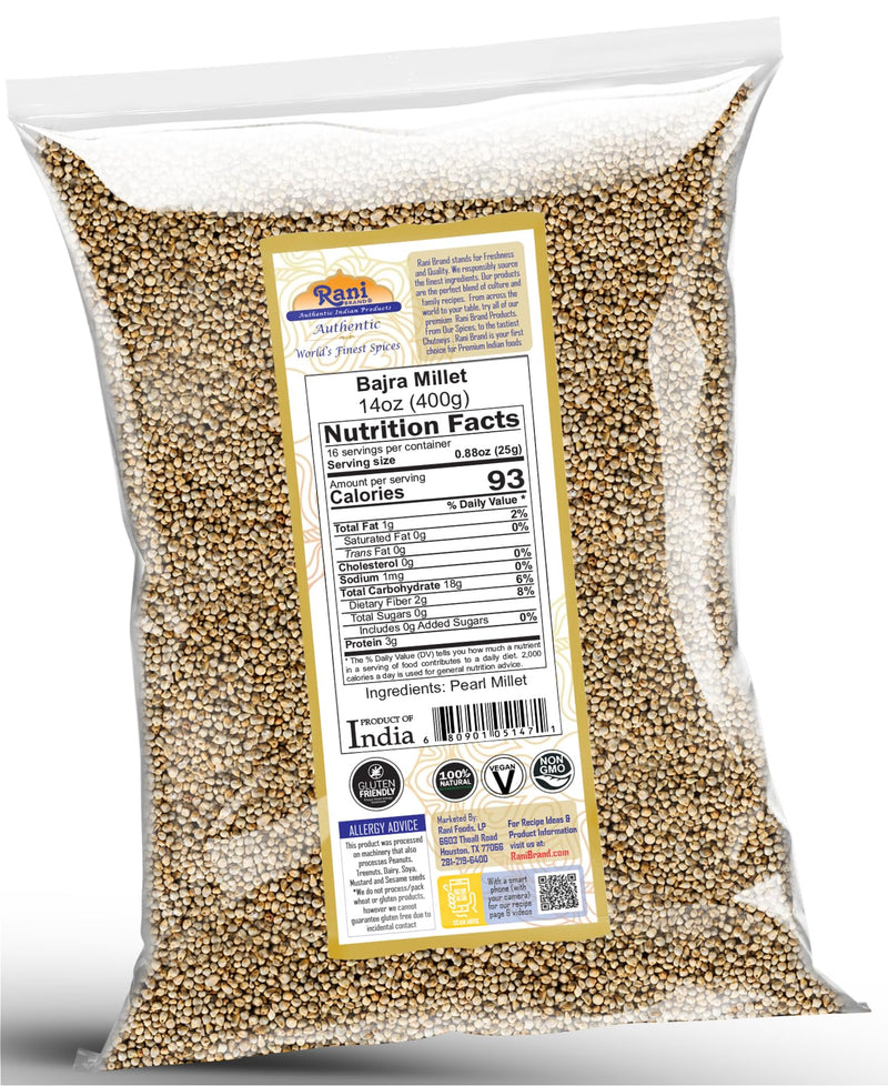 Rani Bajri Millet (Pearl Millet) 14oz (400g) ~ All Natural | Vegan | Gluten Friendly | NON-GMO | Kosher | Indian Origin