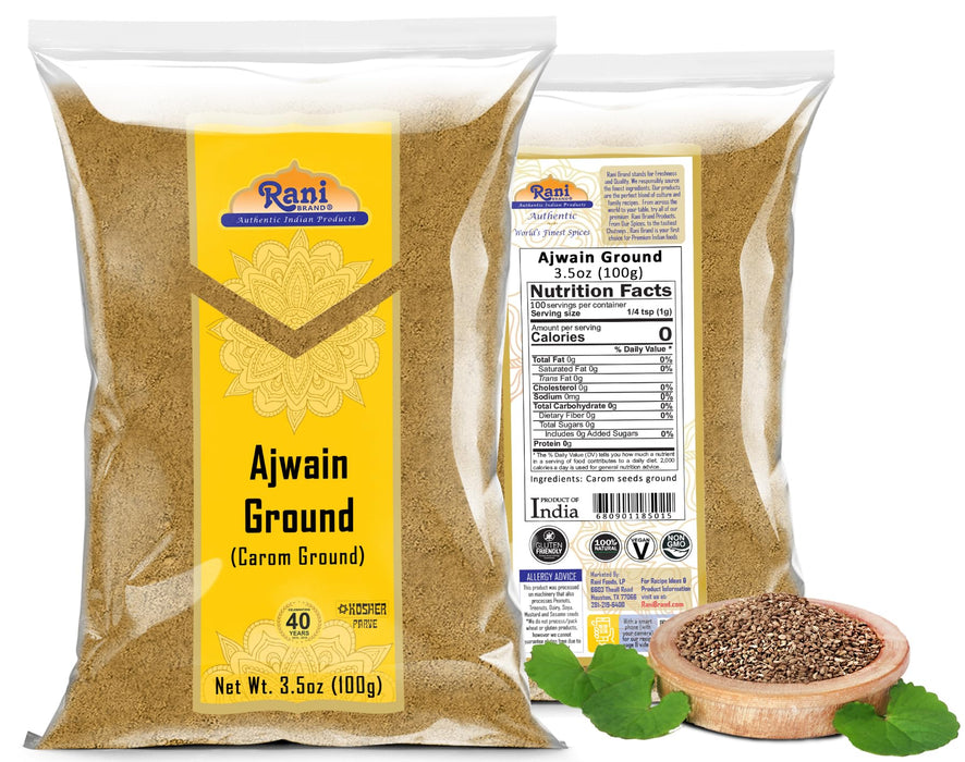 Rani Ajwain Powder (Carom Bishops Weed) Ground Spice 3.5oz (100g) ~ All Natural | Vegan | Gluten Friendly | NON-GMO | Kosher | Indian Origin